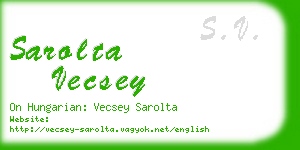 sarolta vecsey business card